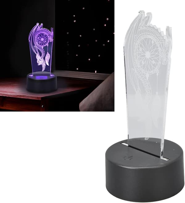 3D Lampe, Natlys Touch Kontrol Akryl Materiale Blødt Lys