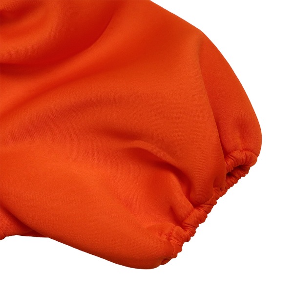 Firkantet hals bobleærmet kort kjole i ét stykke (orange XXXL)
