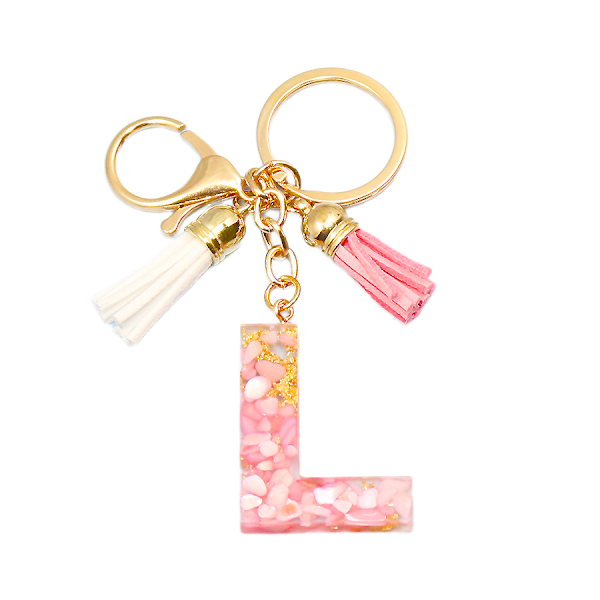 Söt initial nyckelring A-Z bokstav glittrande glitter nyckelring P L