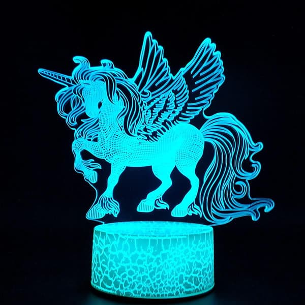 3D Illusjon Nattlys Visuell Kreativ LED Skrivebordslampe Berøring