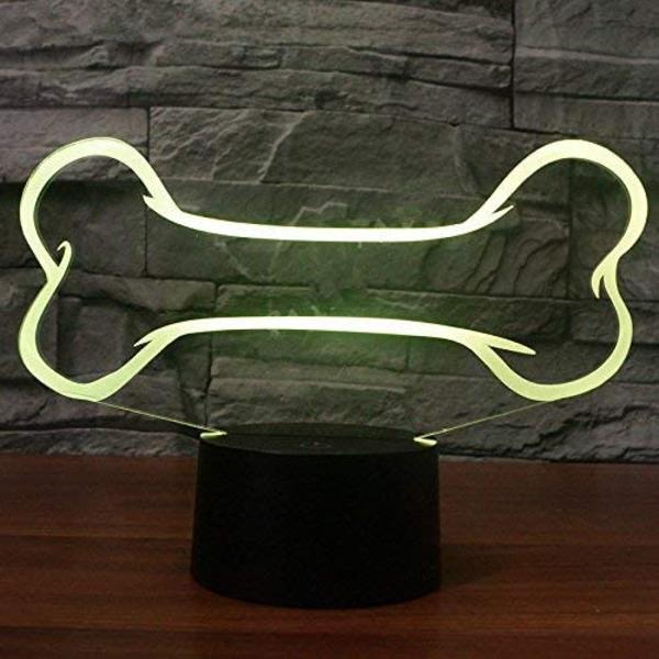 Kreativ 3D hundben nattlampa USB-driven touch switch LE