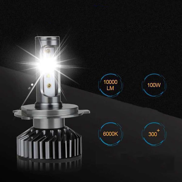 LED Bilfrontlys Super Lys Erstatning Bilfrontlys Pærer Kortslutning Beskyttelse Mini Auto Lamper H1