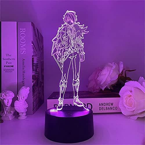 Genshin Impact Kaeya 3D Led Lampe Anime Natlys 7/16 Farver