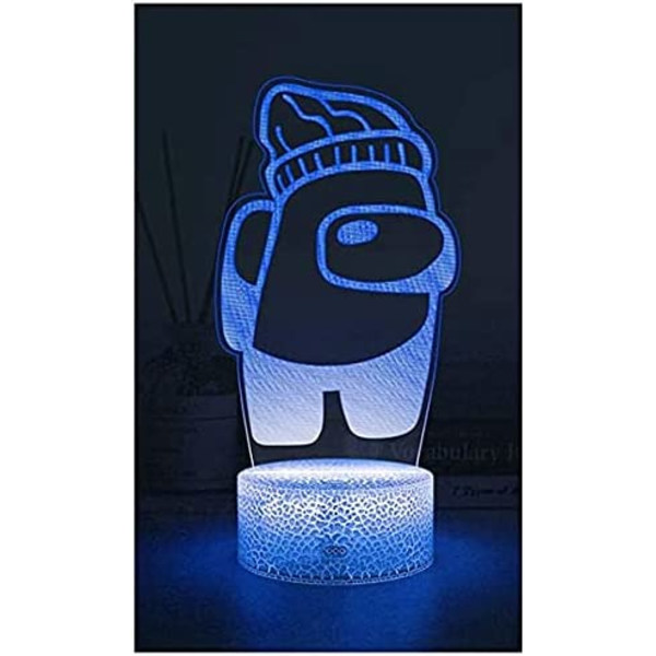 3D Optisk Illusjon Nattlamper, 3D Nattlampe Berøringsbryter