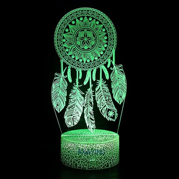 3D Natlampe LED Illusion Skrivebordslampe 7 Farveskift