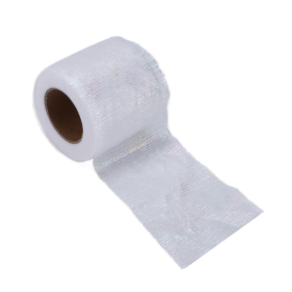 Tulle Rull Symfoni Linje Mesh Rull Manuell DIY Hodeplagg Sløyfe Mesh Stoff Tilbehør Hvit