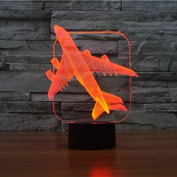3D Fly Nattlys 7 Fargeendring LED Bordlampe