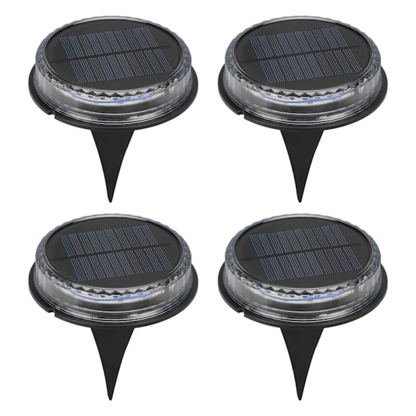 4 stk. LED solcelleplænelys IP65 vandtæt LED jordlys til gangsti gård baghave landskab White Light 4Pcs