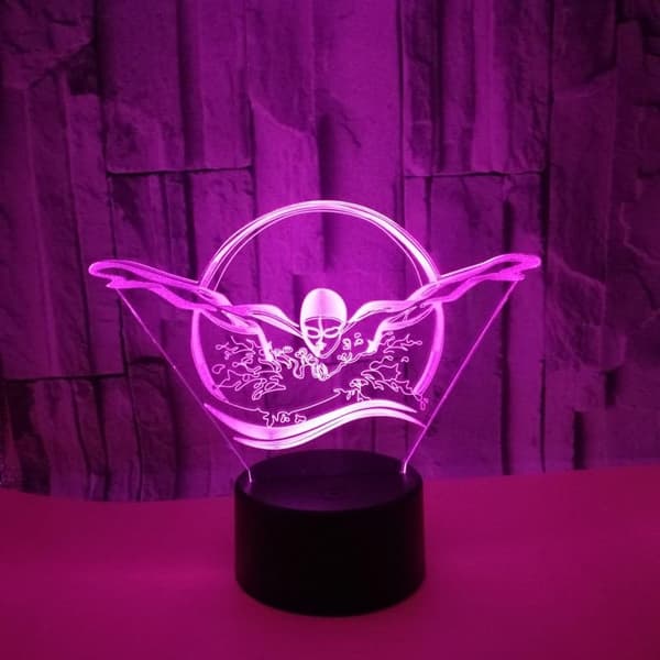Optisk Illusion 3D Svømme Natlampe 16 Farver Skiftende USB