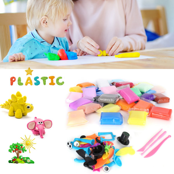 36 Colors Kids Clay Kit DIY Super Light Modelling Child Educational Toy Sculpting Tools