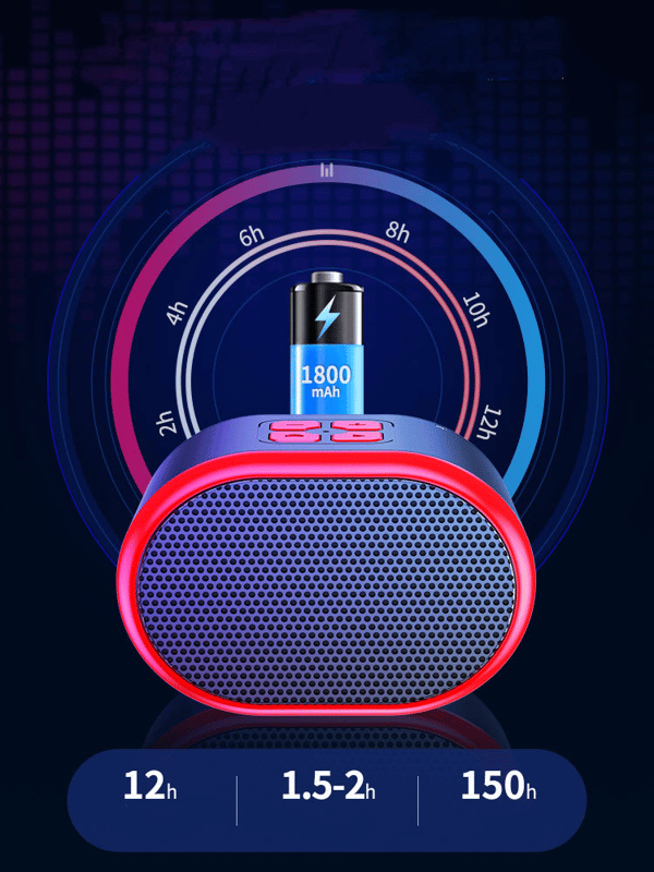Mini Bærbar Bluetooth-høyttaler, Mikrofon, Stereo for Hjemmet