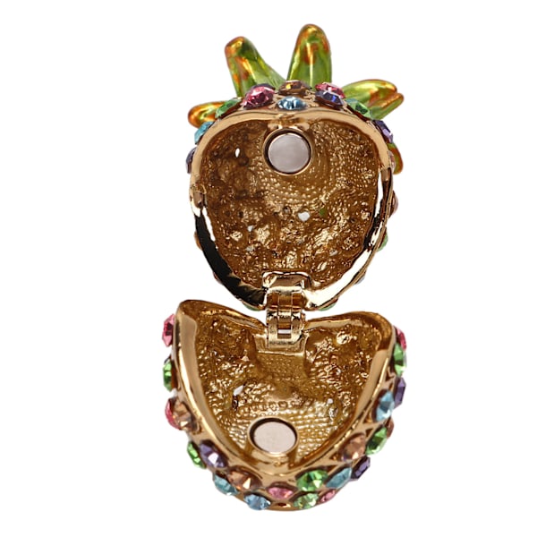 Ananas Smykkeæske Mini Størrelse Rhinestone Legering Levende Farver Bred Anvendelse Bejeweled Æske til Smykker Toiletbord