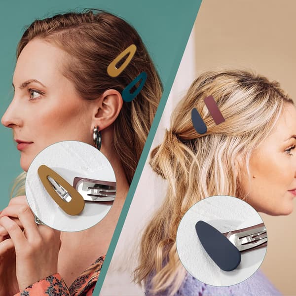 Matte Snap Hårklemmer Barrettes til Piger Kvinder, No Slip Cute Solid Candy Farve Hår Tilbehør Hårnåle 20stk SnapClip20A