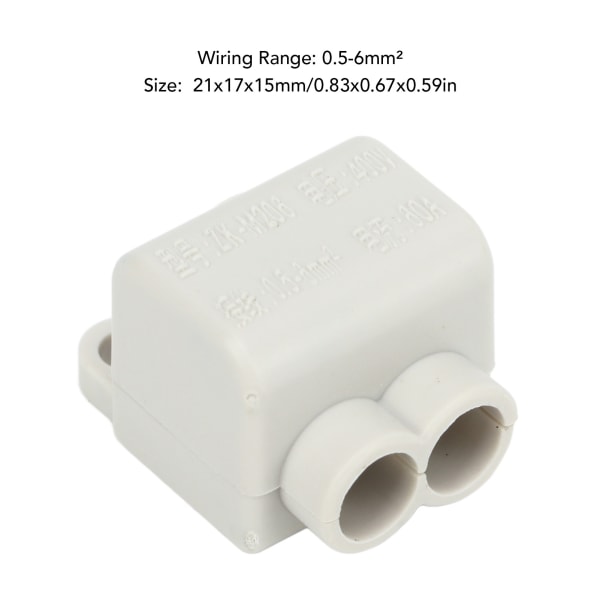 10 stk 60A 400V Hurtigkobling Kabelterminal En inn to ut Elektrisk ledningsføring Inline Junction Blokker for 0,5-6mm² Ledninger