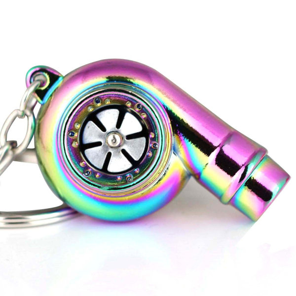 Kreativ Spinning Ny Krom Polert Gunmetal Svart Turbo Turbolader Nøkkelring Nøkkelkjede Ring Nøkkelring Nøkkelbrikke, Lag Fløytelyd
