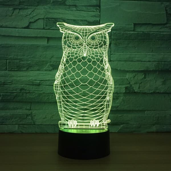 3D Ugle Ørn Natlampe Illusion 7 Farveskiftende Touch