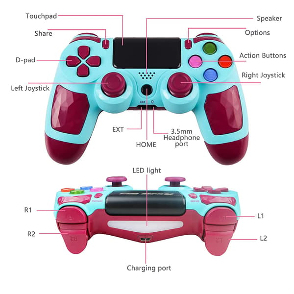PS4-peliohjain PS4:lle, Bluetooth-langaton peliohjain Comp Blue