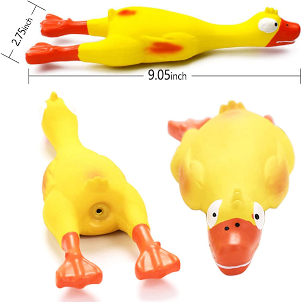 Skrikande gummikyckling hund squeaky leksak, latex tugga molar D