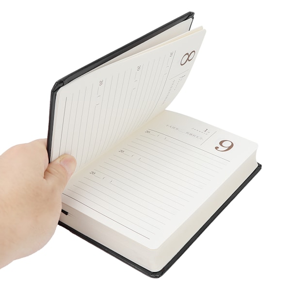 Student Study Classroom Note Hard Cover Office Diary Notebook Hardcover Notepad(Svart)