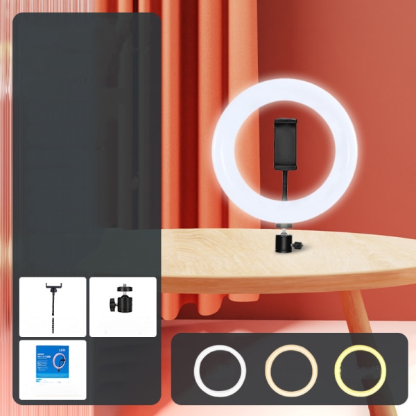 20CM Led Selfie Ring Light Dimbar Ring Lampa Foto Video C