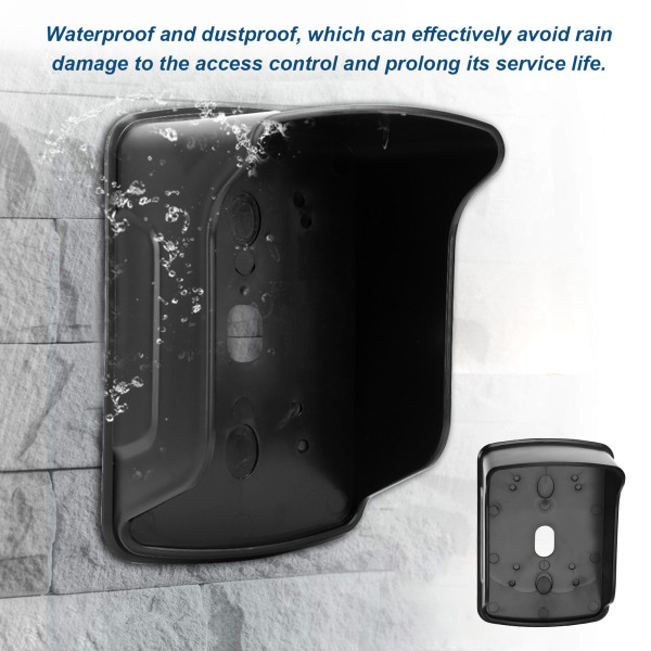 Dørtilgangskontrollmaskin Vanntett regntett deksel Beskyttelsesskall Svart med limbrett