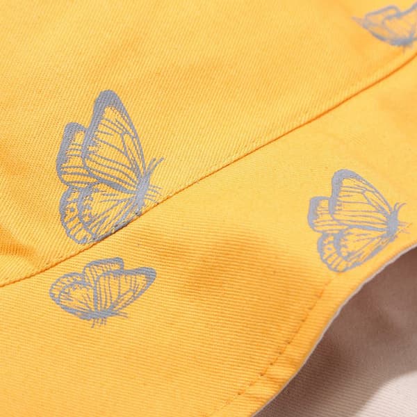 Sød Spand Hat Strand Fiskerhatte til Kvinder, Vendbar D Yellow