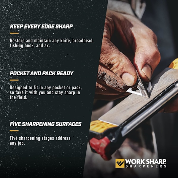 Work Sharp Guided Field Sharpener, Kompakt Rese-Bryne för Jakt