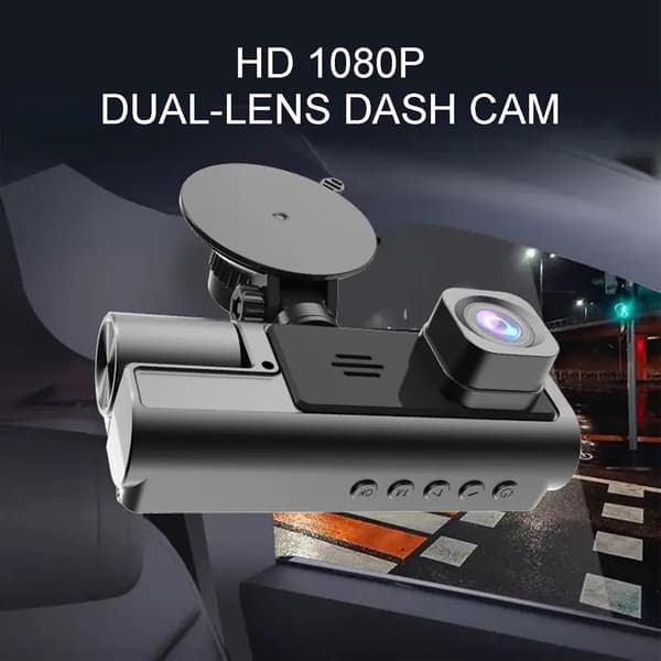 Dashcam med APP, Uppgradera Fram och Inuti WiFi Dashcam 1080P Full HD Mini Dashcam med Nattvision, Loopinspelning, G-Sensor, Rörelsedetektering,
