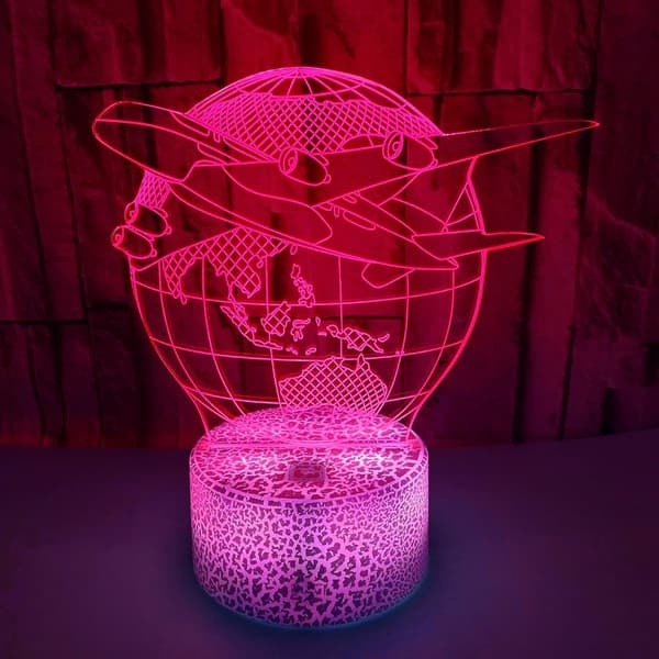 3D Fly Natlampe Illusion Natlampe 16 Farve Chan