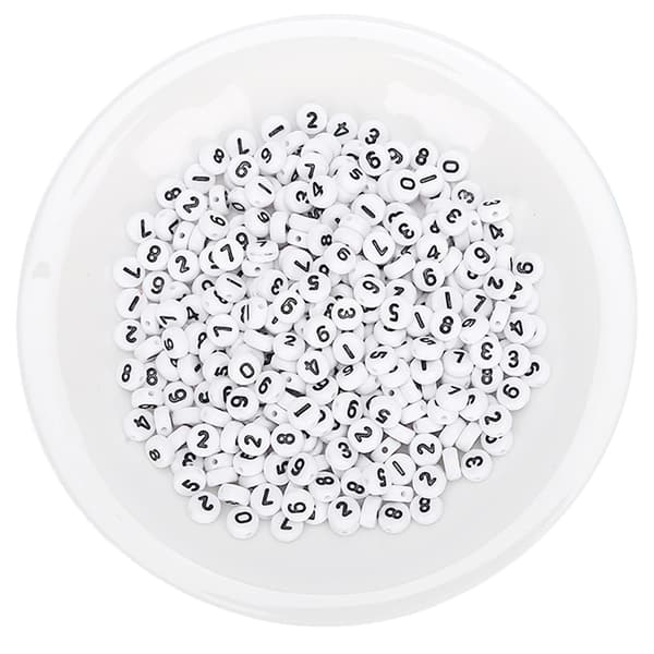 500 stk akrylperler DIY håndlagde perle smykker tilbehør nummer 0-9 for håndverkssamling