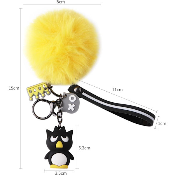 Söpöjä avaimenperiä tytöille, Kawaii-auton avaimenperätarvikkeet, avainlompakon käsilaukkucharmit naisille Black