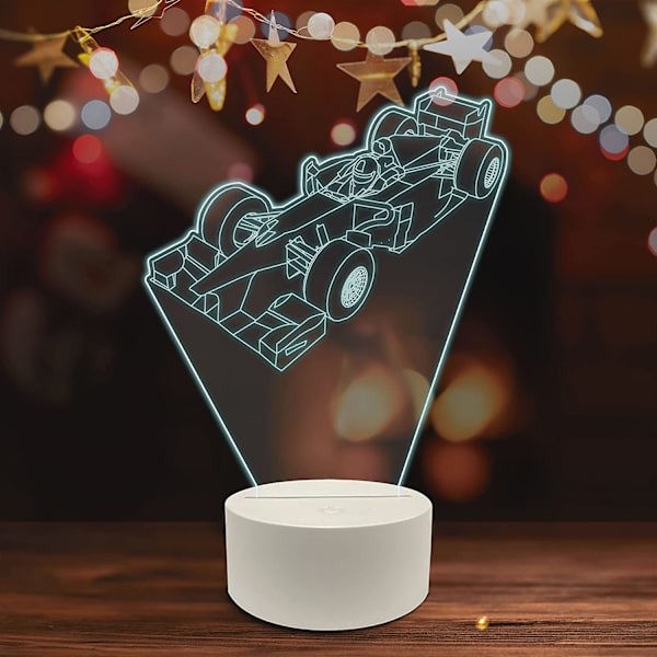 Sport 3D LED-bordslampa, Rally Car Race Tournament World Cha