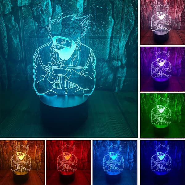 Japansk Anime Figur 3D LED Optisk Illusion Deko