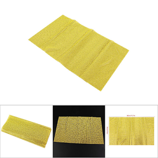 24*40cm Klistrende Glass Krystall Trim Rhinestones Mesh Dekorasjon Klær Appliques (Sitron Gul)