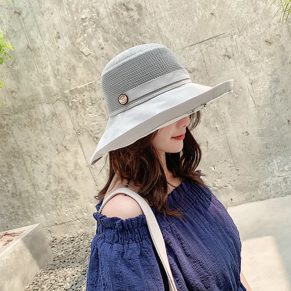 Solhatter i mesh for kvinner, sommer UV-beskyttelse, bred brem, strand F E