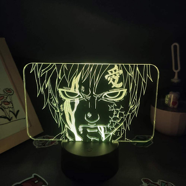 Naruto Kakashi Uchiha Sasuke 3D Illusionslampa Nattlampa Smart Touch, RGB-effekt USB-kabeldriven Kreativ 3D Japansk Animelampa