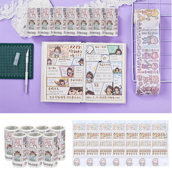 7 Bokse Washi Tape til MUZILI Guess Box DIY Journal Scrapbooking Dekoration Stationery Gave Håndværk