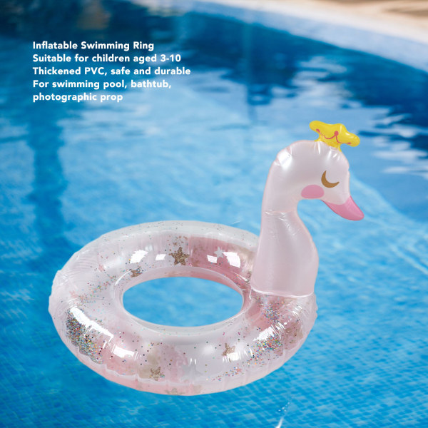Oppustelig svømmering med pailletter fortykket PVC børns pool flydering sommer strandlegetøj