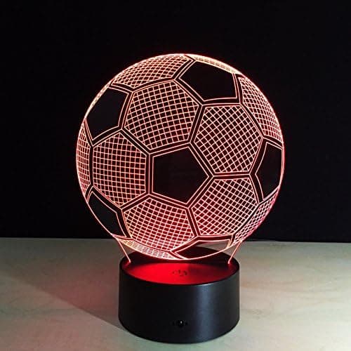 Fodbold Natlys til Drenge, 3D Illusion Lamper til Børneværelset, 7 Farver Touch Switch Seje Gaveideer til Piger Fødselsdag Jul