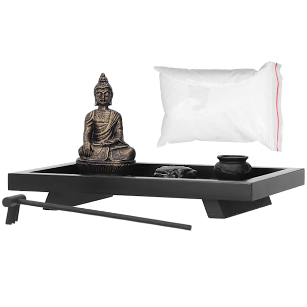 Zen Have Sand Sten Incensepinde Buddha Statue Hjem Desktop Dekoration Ornamenter