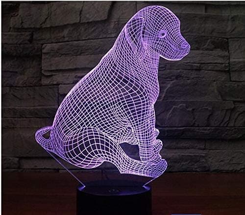 3D Vagthund Lampe Natlys Touch Bord Skrivebord Optisk Illus
