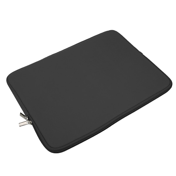 Solid Farve Laptop Sleeve Notebook Håndtaske Bære Etui Lynlås Strømforsyning TaskeSort 14 Tommer