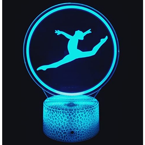 3D Gymnastik Nattljus 16 färger Ändra USB Power Remot