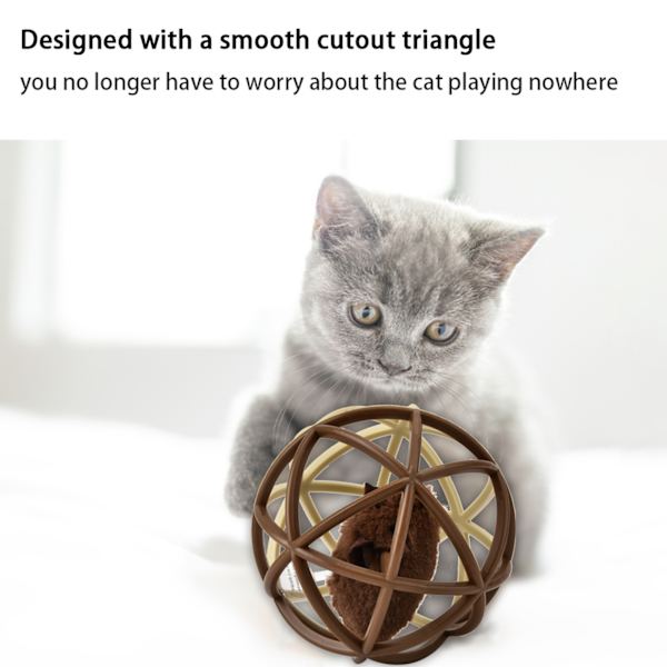 Husdjur Katt Fångenskap Mus Boll Pussel Leksak Sisal Boll Rolig Katt Molarer Klo(Ris Kaffe Färg)