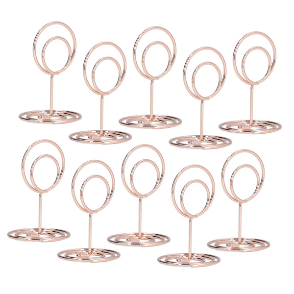 10 stk. bordnummerholdere - praktiske, runde baser - pålidelige, holdbare, stabile - elegant stil - boligindretning - rosaguld