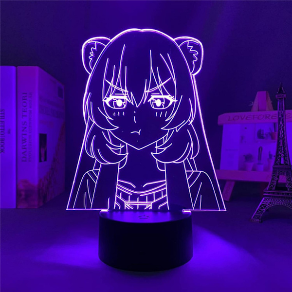 The Rising Shield Hero 3D-lampa Anime Nattlampa för Sovrumsdekoration