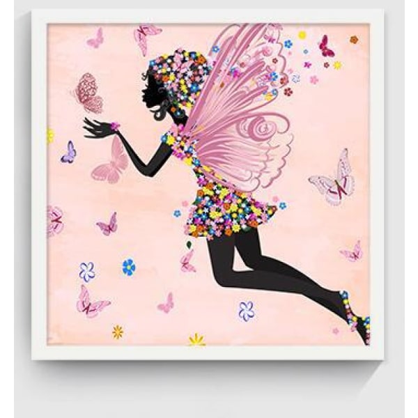 Flower Fairy Wall Art Canvas Print affisch, enkel mode akvarellkonstteckning