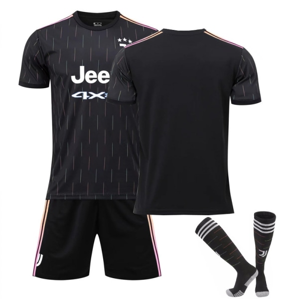 21-22 New Juventus Borta Black Meteor Barn Vuxna Fotbollströja Träningströja SuitXS