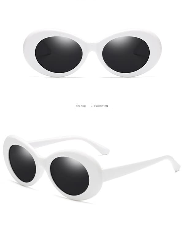 Hvite Clout Goggles Solbriller Kvinner Menn Retro Oval Solbrille