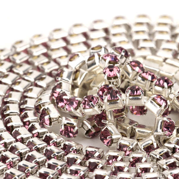 2,8 mm DIY Diamant Mesh Wrap Rulle Blanke Krystal Rhinestones Bånd Dekoration (Lyselilla)
